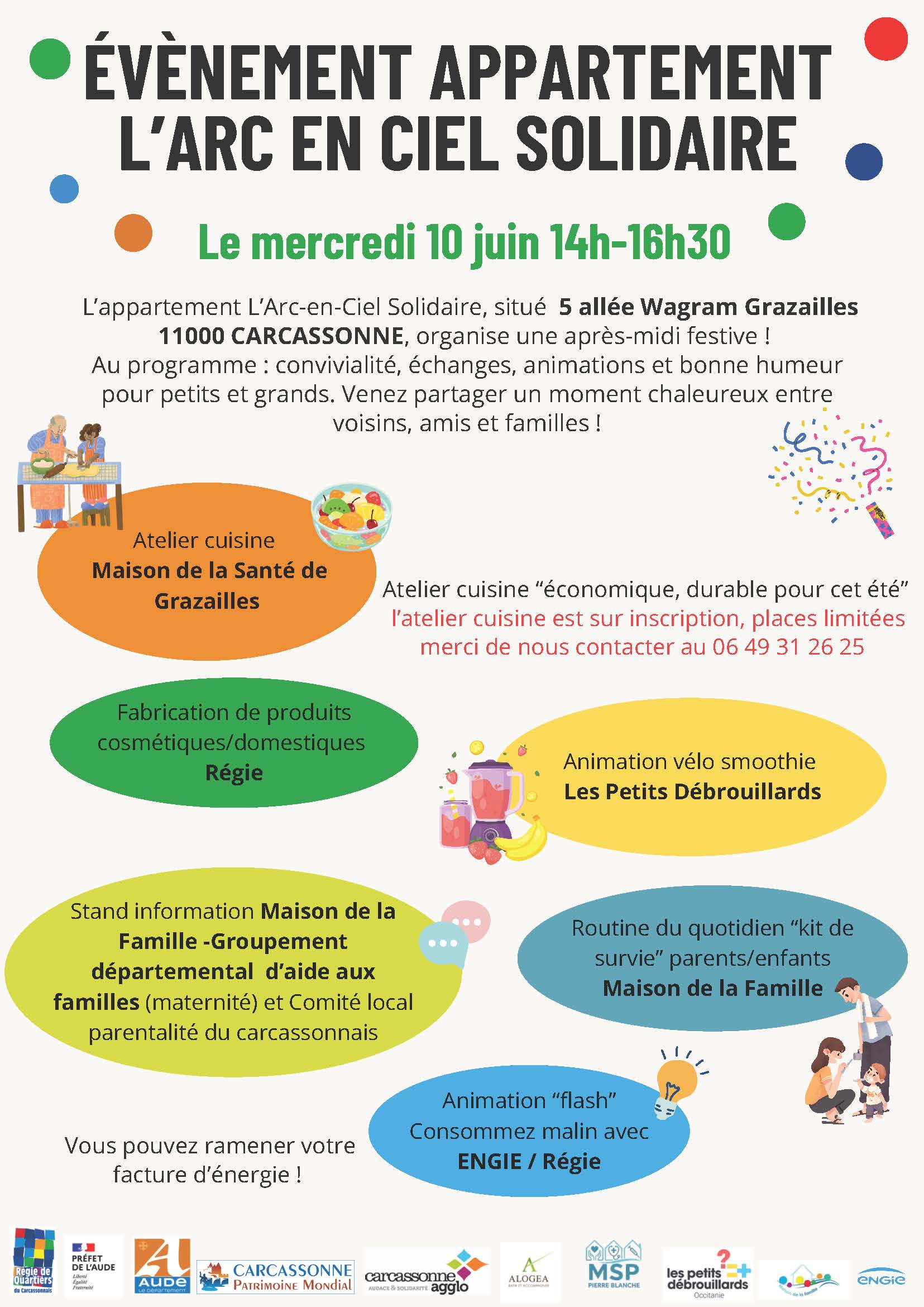 affiche évènement arc en ciel solidaire du 10 juin 2026